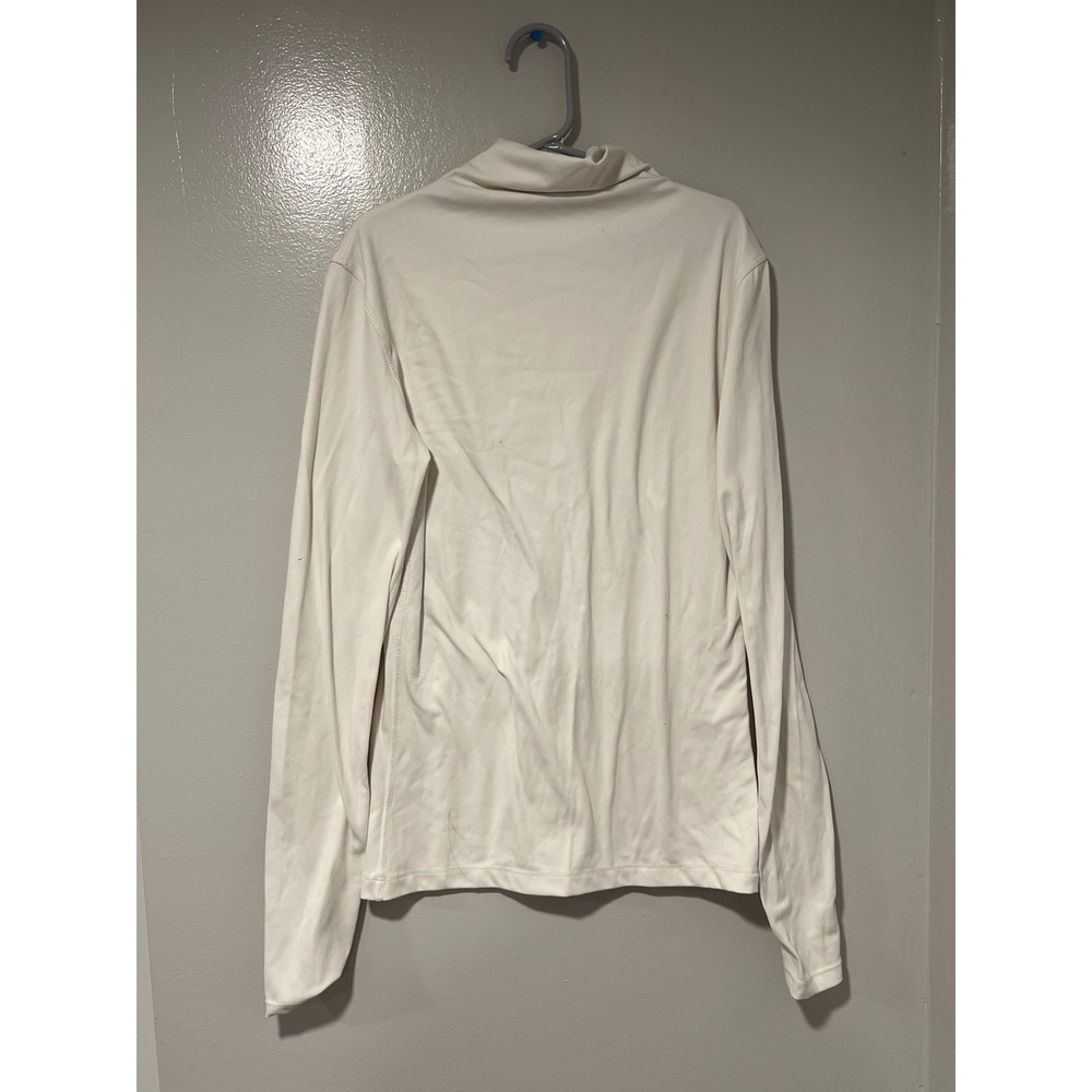 YOGALICIOUS Zenly Evelyn Mock Neck Long Sleeve Top Womens XS White Nylon Spandex